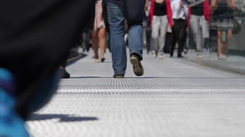 Anonymous crowd feet walking Stock-Footage 51787679