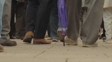Anonymous crowd goes from the camera Stock Footage 63504853