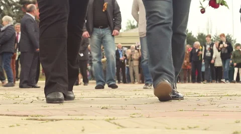 Anonymous crowd goes for the camera slowly 스톡 동영상 63504960