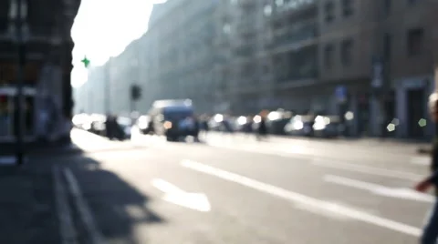 Anonymous crowd of people walking in a big busy city Stock-Footage 57136549