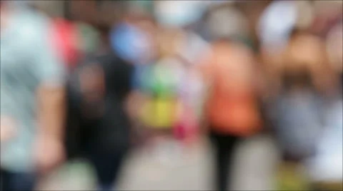 Anonymous crowd of people walking blur Stock Footage 52635692