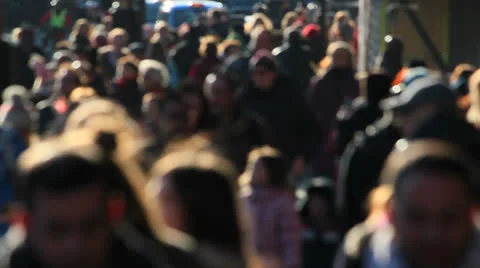 Anonymous Crowd of People Walking - London, UK  Stock Footage