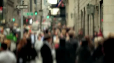 Anonymous Crowd of people Walking street crossing sidewalk Stock Footage