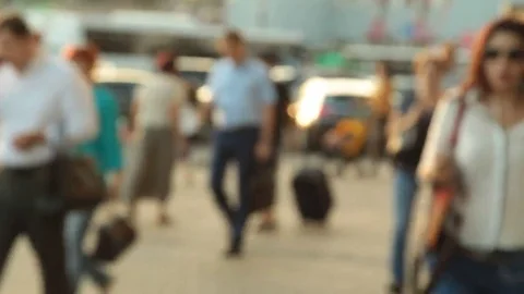 Anonymous crowd of People Walking the streets Stock Footage 69157388