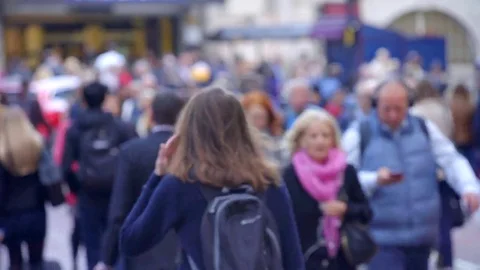 Anonymous crowd at rush hour Stock Footage 69090150