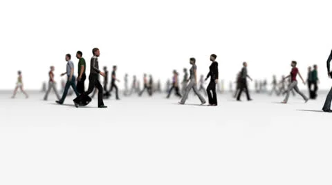 Anonymous crowd series version 4 side view animation Stock Footage