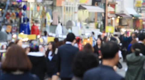Anonymous crowd on street Stock Footage 22760071