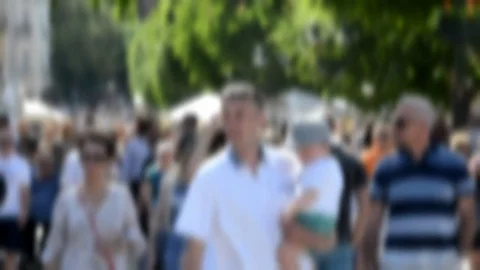 Anonymous crowd of tourists Stock Footage 76165888