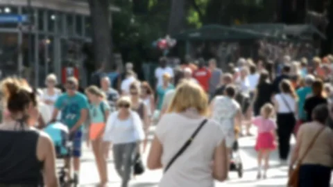 Anonymous crowd of tourists Stock Footage 76165994