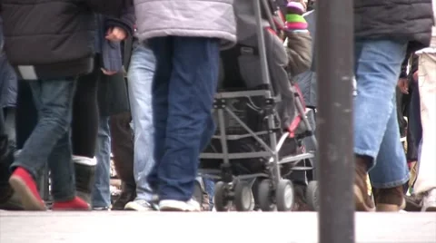 Anonymous Crowd Walking Stock Footage 8506214