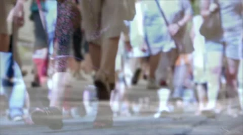 Anonymous crowd walking time lapse Stock Footage 11966106