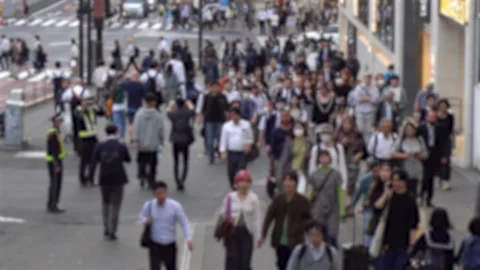Anonymous Crowds of People Walking in Central Tokyo, Japan Stock Footage 269085765
