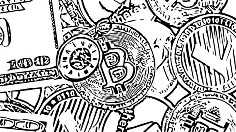 Anonymous currency of the future. Crypto currency mining with cartoon effects. Stock Footage 168469522