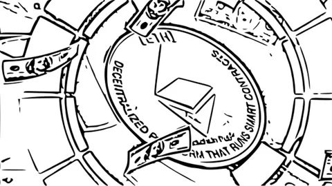 Anonymous currency of the future. Crypto currency mining with cartoon effects. Stock Footage 168469528