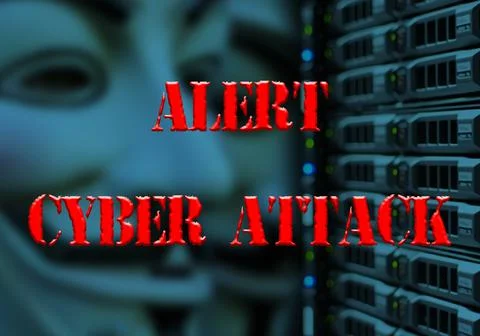 Anonymous, cyber attack threat, hacker attack Stock Photos