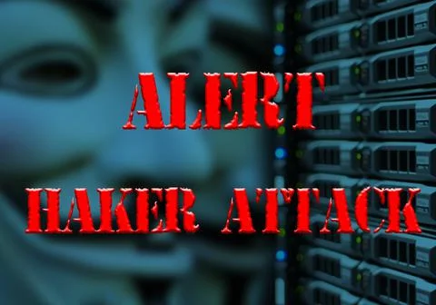 Anonymous, cyber attack threat, hacker attack Stock Photos