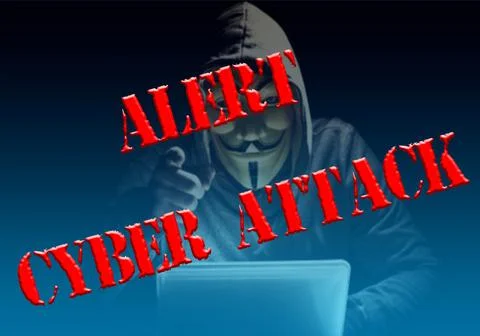 Anonymous, cyber attack threat, hacker attack Stock Photos