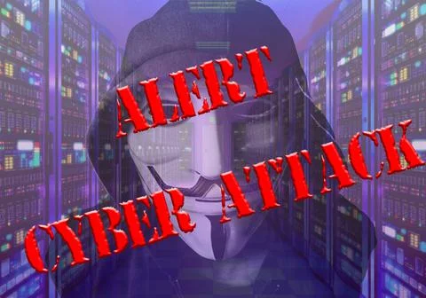 Anonymous, cyber attack threat, hacker attack Stock Photos