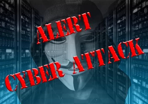 Anonymous, cyber attack threat, hacker attack Stock Photos