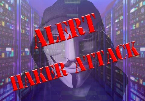 Anonymous, cyber attack threat, hacker attack Stock Photos