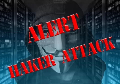 Anonymous, cyber attack threat, hacker attack Stock Photos