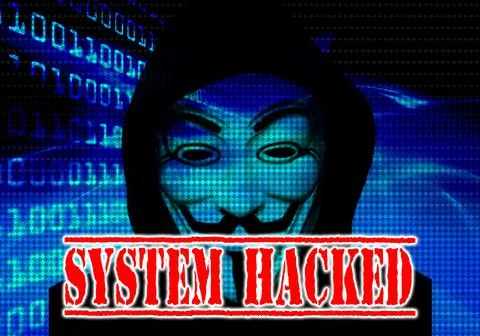 Anonymous, cyber attack threat, hacker attack Stock Photos