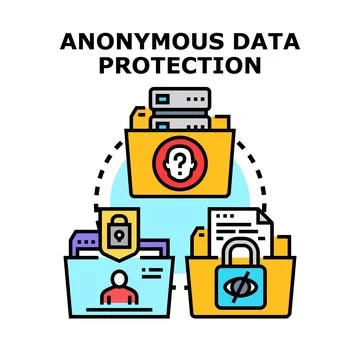 Anonymous data protection concept ensuring information privacy イラスト素材