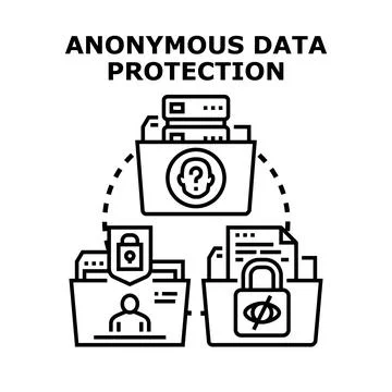 Anonymous data protection concept ensuring information privacy Stock Illustration
