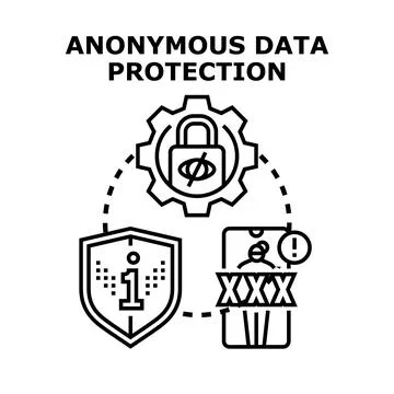 Anonymous data protection ensuring digital privacy and security Stock Illustration