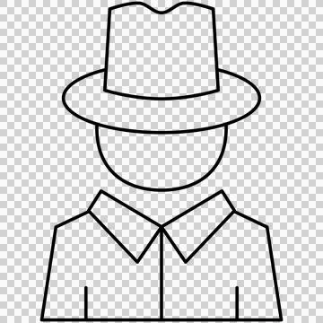 An anonymous detective figure wearing hat and coat Stock Illustration