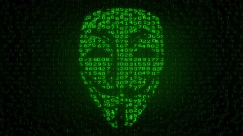 Anonymous - Digital Data Code Matrix Video stock 108860438