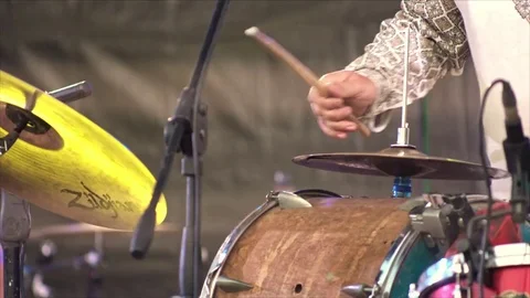 Anonymous Drummer Drumming on Stage 4k Stock Footage 69965524