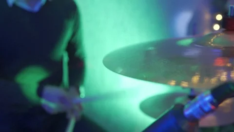 Anonymous Drummer Drumming on Stage - Close Up Stock Footage 101551523
