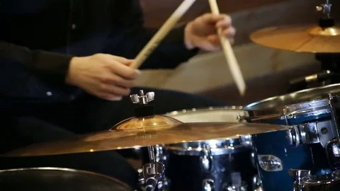 Anonymous Drummer Drumming on Stage Video stock 72189519