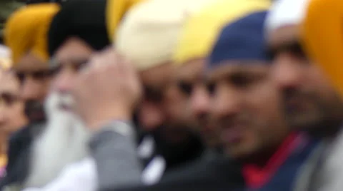 Anonymous group sikh males headscarfs Stock Footage 62818348
