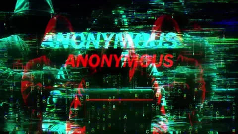 Anonymous on Hack Screen and data matrix simulation with futuristic HUD scre Stock Footage 320895115