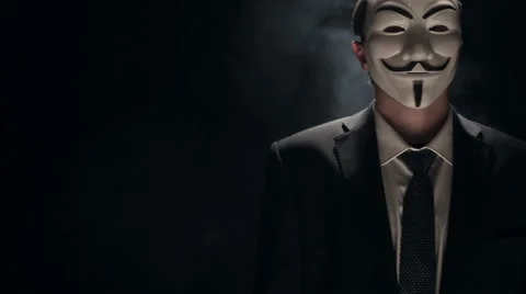Anonymous Hacker Activist On Black Backg Stock Video Pond5