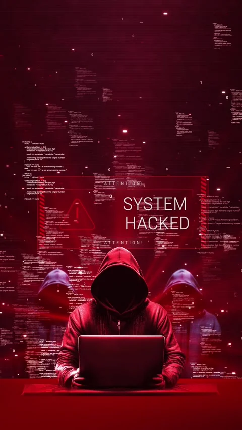 Anonymous hacker glitch effects streaming code cyber attack, digital threat data Stock Footage 341904691