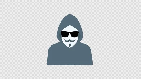 Anonymous hacker icon with alpha channel, transparent background, ProRes 444 Stock Footage 206753399