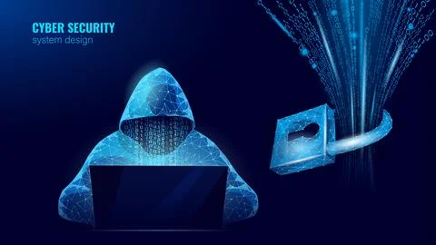 Anonymous hacker at the laptop computer Internet security. Cyber attack business 스톡 일러스트