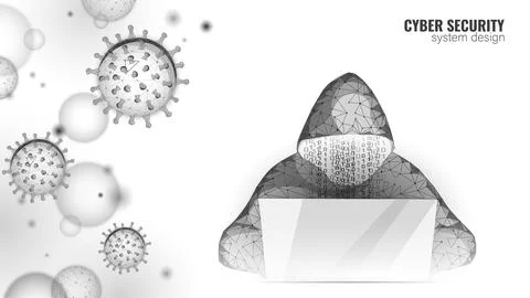 Anonymous hacker at the laptop computer Internet security. Cyber attack business イラスト素材