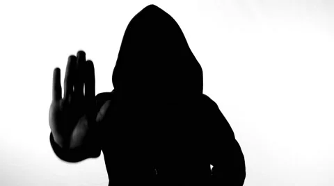 Anonymous hacker with mask talking to camera 4k Stock Footage 63169787