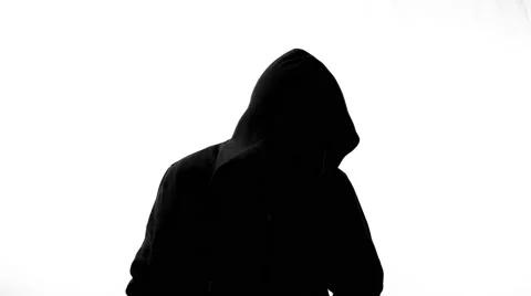 Anonymous hacker with mask talking to camera 4k Stock Footage 63169947