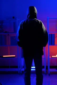 Anonymous hacker thief criminal man Stock Photos