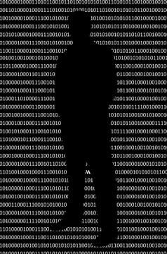 Anonymous hacker without face and black binary code background 스톡 일러스트