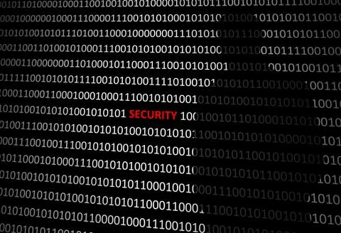 Anonymous hacker without face and security binary code background Stock Illustration