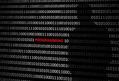 Anonymous hacker without face programming personal computer - binary code bac 스톡 일러스트