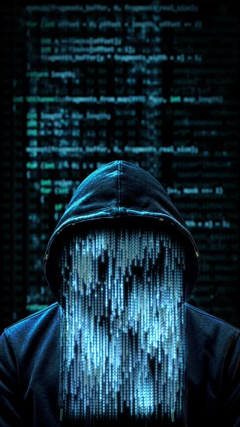 Anonymous Hacker Writing Code On Screen Cyber Security Concept Vertical Video 스톡 동영상 344086858