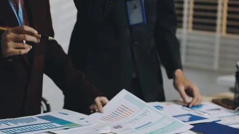 Anonymous hands of an accountant working with documents Stock Footage 333275149