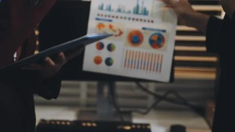 Anonymous hands of an accountant working with documents Stock Footage 333275207